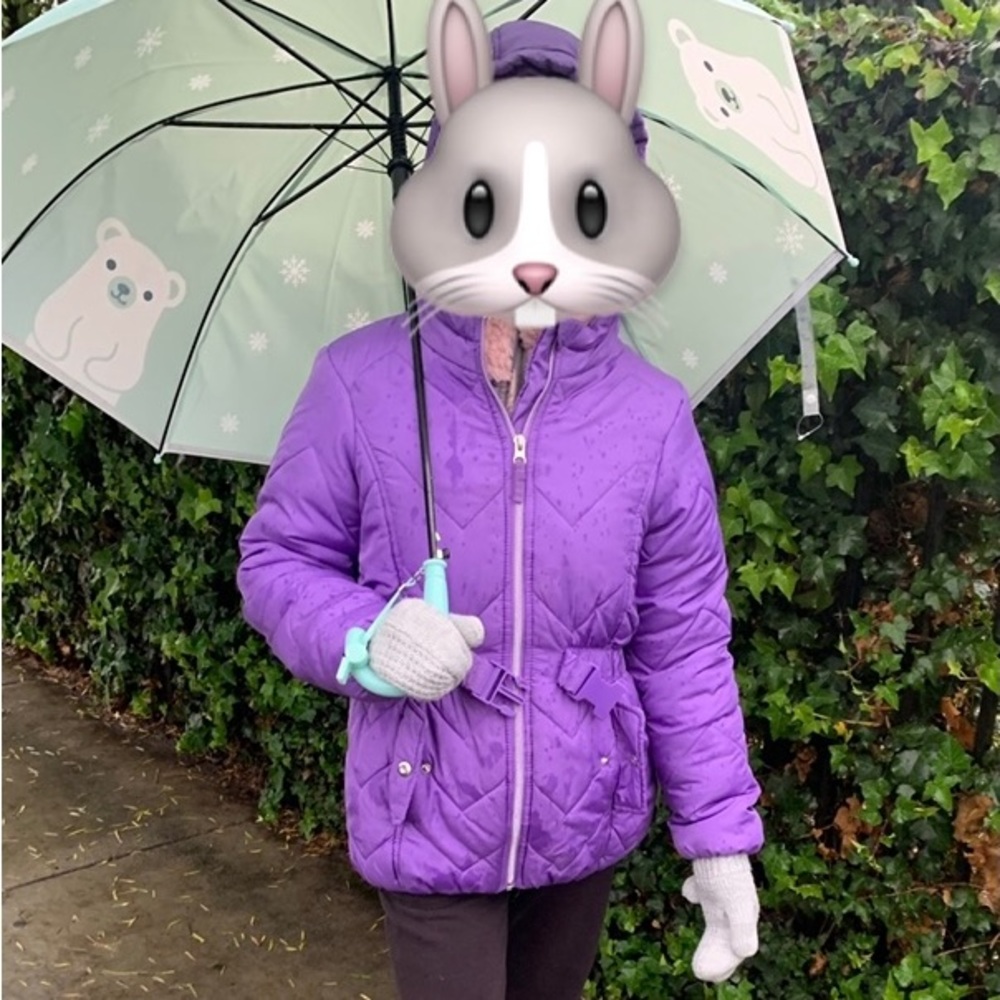 Purple puffer jacket